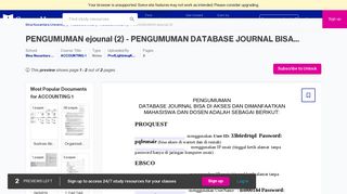 
                            9. PENGUMUMAN ejounal (2) - PENGUMUMAN DATABASE JOURNAL ...