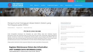 
                            7. Pengumuman Gangguan Akses Sistem-Sistem yang... - UNUD ...