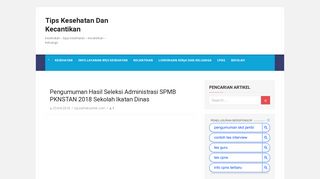
                            10. Pengumuman Hasil Seleksi Administrasi SPMB PKNSTAN 2018 ...