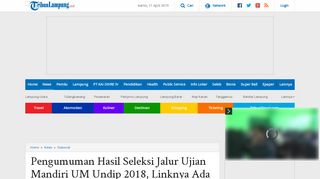 
                            11. Pengumuman Hasil Seleksi Jalur Ujian Mandiri UM Undip 2018 ...