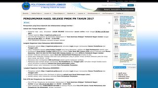 
                            3. PENGUMUMAN HASIL SELEKSI PMDK PN TAHUN 2017 - Politeknik ...