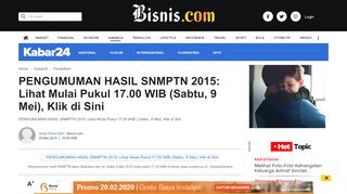 
                            2. PENGUMUMAN HASIL SNMPTN 2015: Lihat Mulai Pukul 17.00 WIB ...