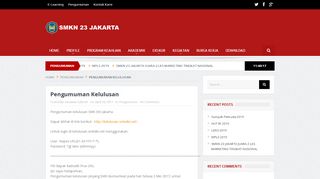 
                            11. Pengumuman Kelulusan | SMKN 23 Jakarta