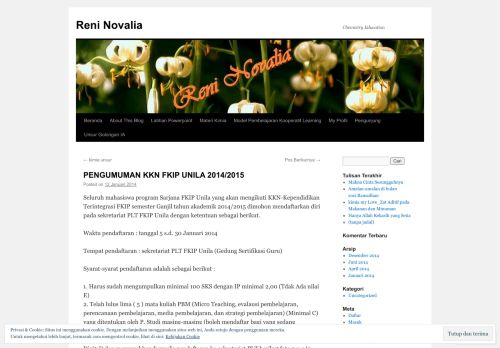 
                            13. PENGUMUMAN KKN FKIP UNILA 2014/2015 | Reni Novalia