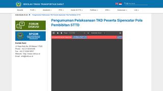 
                            8. Pengumuman Pelaksanaan TKD Peserta Sipencatar Pola Pembibitan ...