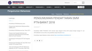 
                            10. PENGUMUMAN PENDAFTARAN SMM PTN-BARAT 2018