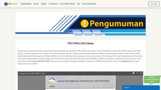 
                            7. Pengumuman | PTB STMKG 2018