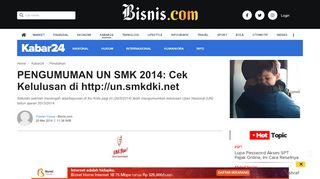 
                            12. PENGUMUMAN UN SMK 2014: Cek Kelulusan di http://un.smkdki.net