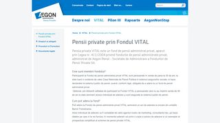 
                            8. Pensii private prin Fondul VITAL - Aegon Romania