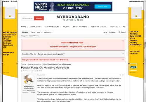 
                            9. Pension Funds:Old Mutual vs Momentum | MyBroadband