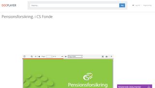 
                            12. Pensionsforsikring. i CS Fonde - PDF