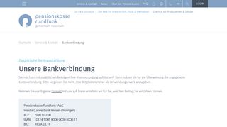 
                            11. Pensionskasse Rundfunk - Bankverbindung