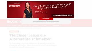 
                            8. Pensionskassen: Tiefzinse lassen die Altersrente schmelzen ...