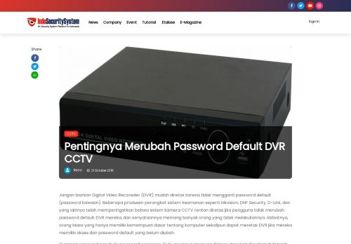 
                            8. Pentingnya Merubah Password Default DVR CCTV | Indo Security ...