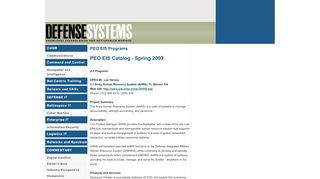 
                            13. PEO EIS Programs -- Defense Systems