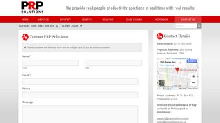 
                            7. People Management & Productivity Tools | Contact Us ... - PRP Solutions
