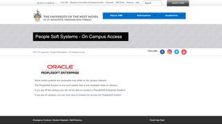 
                            11. People Soft Systems - On Campus Access - UWI St. Augustine - The ...