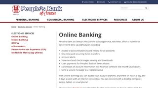 
                            6. People's Bank of Seneca - Online Banking