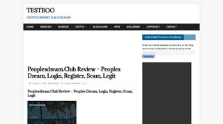 
                            1. Peoplesdream.Club Review - Peoples Dream, Login, Register ...