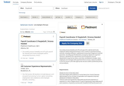 
                            12. Peoplesoft Jobs, Employment in Southeast | Indeed.com