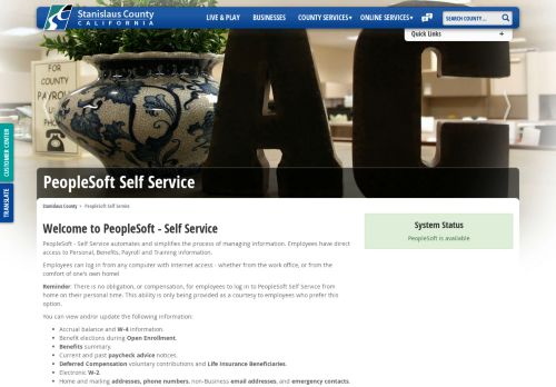 
                            10. Peoplesoft Self Service - Stanislaus County