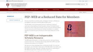
                            2. PEP-WEB at a Reduced Rate for Members - APA Divisions
