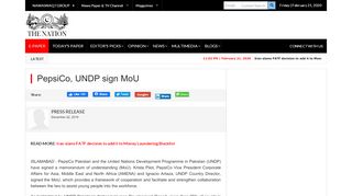 
                            11. PepsiCo, UNDP sign MoU - The Nation