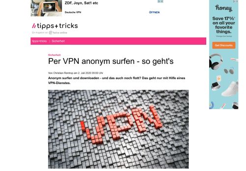 
                            8. Per VPN anonym surfen - so geht's - Heise