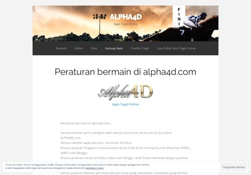 
                            11. Peraturan bermain di alpha4d.com | ALPHA4D