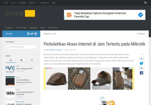 
                            10. Perbolehkan Akses Internet di Jam Tertentu pada Mikrotik | BelajarSys