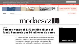 
                            11. Percassi vende el 33% de Kiko Milano al fondo Península por 80 ...