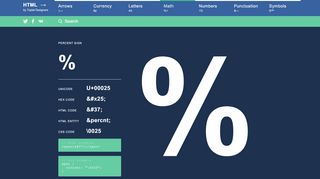 
                            1. Percent Sign HTML Symbol, Character and Entity Codes - Toptal