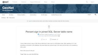 
                            11. Percent sign in joined SQL Server table name | GeoNet