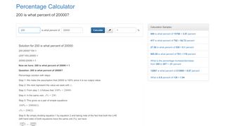 
                            5. Percentage Calculator: 200 is what percent of 20000? = 1