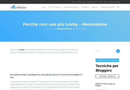 
                            8. Perchè non uso più Lovby - Recensione - bloggeroctopus