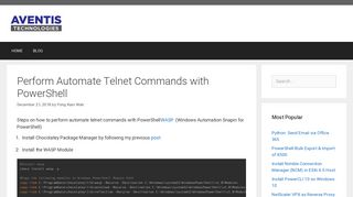 
                            8. Perform Automate Telnet Commands with PowerShell - AventisTech