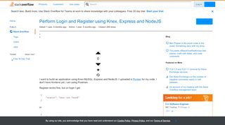 
                            11. Perform Login and Register using Knex, Express and NodeJS - Stack ...