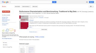 
                            11. Performance Characterization and Benchmarking. Traditional to Big ...