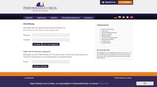
                            2. Performance-Checker: Anmeldung