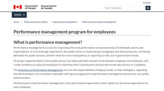 
                            1. Performance management program for employees - Canada.ca