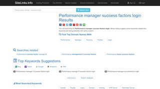 
                            5. Performance manager success factors login Results For Websites ...