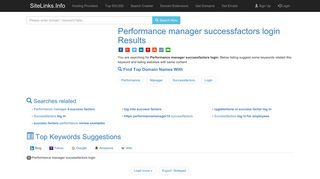 
                            7. Performance manager successfactors login Results For Websites Listing