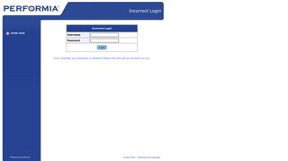 
                            11. Performia - Incorrect Login