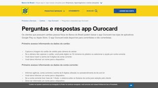 
                            7. Perguntas e respostas app Ourocard - Você | Banco do Brasil