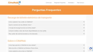 
                            11. Perguntas Frequentes - CittaMobi