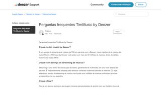 
                            8. Perguntas frequentes TimMusic by Deezer – Suporte Deezer