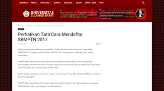 
                            13. Perhatikan Tata Cara Mendaftar SBMPTN 2017 | Website Resmi ...