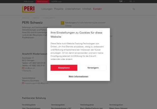 
                            5. PERI Ansprechpartner - PERI Schweiz