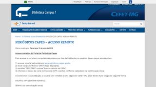 
                            11. PERIÓDICOS CAPES – ACESSO REMOTO | Biblioteca Campus 1