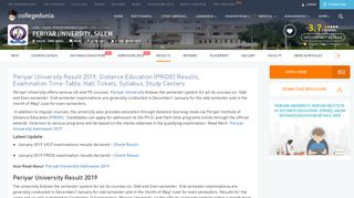 
                            8. Periyar University Result 2019: UG, PG results, Distance Education ...